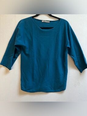 IN Cashmere Teal 3/4 Sleeve Sweater S/M